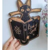 Панно «Кошка и книга» магический декор черный Панно «Кошка и книга» магический декор черный