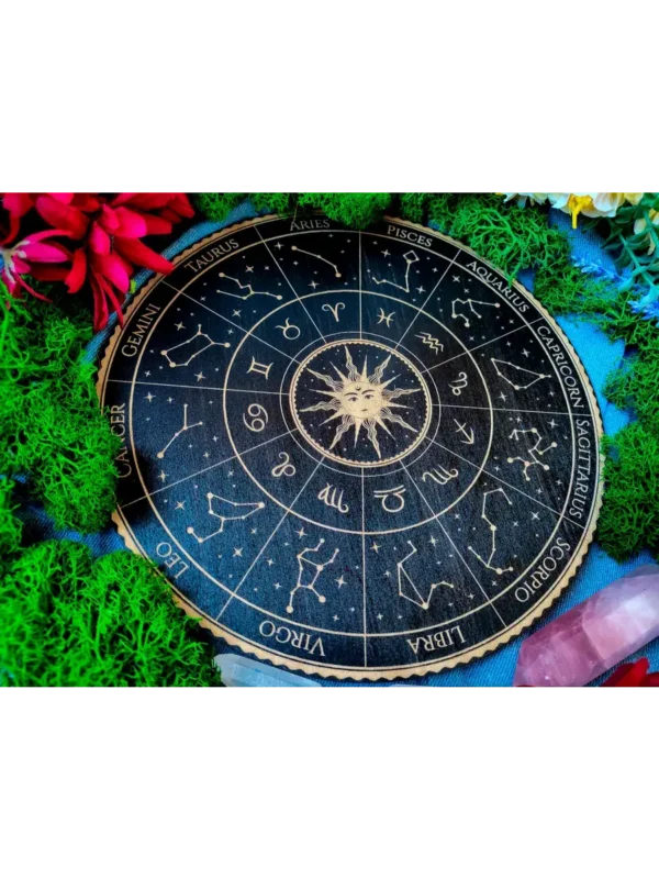 Алтарь «Зодиакальное колесо» — дерево для ритуалов и астрологии Алтарь «Зодиакальное колесо» — дерево для ритуалов и астрологии