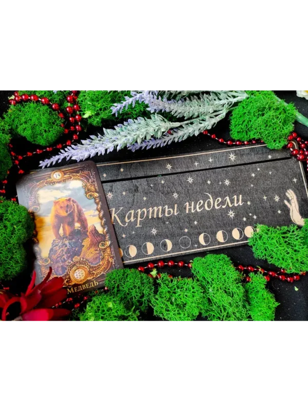 Набор подставок «Карты недели» — дерево
