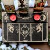 Доска для расклада Таро "Летучая мышь", украшение алтаря, подставка для ведьмы, с держателем для чайных свечей Доска для расклада Таро "Летучая мышь", украшение алтаря, подставка для ведьмы, с держателем для чайных свечей