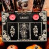 Доска для расклада Таро "Фея", украшение алтаря, подставка для ведьмы, с держателем для чайных свечей Доска для расклада Таро "Фея", украшение алтаря, подставка для ведьмы, с держателем для чайных свечей