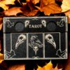 Доска для расклада Таро "Ворон", украшение алтаря, подставка для ведьмы, с держателем для чайных свечей Доска для расклада Таро "Ворон", украшение алтаря, подставка для ведьмы, с держателем для чайных свечей