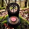 Оберег алтарь со ставом "Защита богов", набор рун для ритуалов с местом для свечи и благовоний, разборный