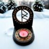 Оберег алтарь со ставом "Безграничное доверие", набор рун для ритуалов с местом для свечи и благовоний, разборный
