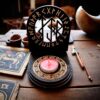 Оберег алтарь со ставом "На притяжение клиентов", набор рун для ритуалов с местом для свечи и благовоний, разборный