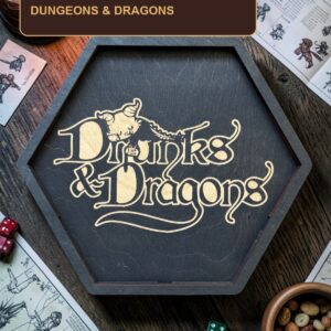 Поднос для кубиков с крышкой, надпись Dungeons and Dragons