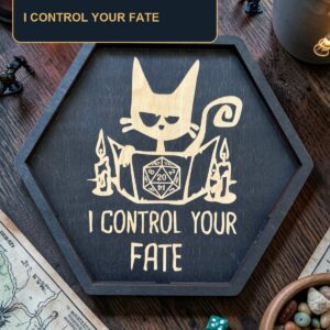 Поднос для кубиков DnD с крышкой, надпись I Control Your Fate
