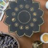 Алтарная доска World Peace для кристаллов, деревянная, чёрная, с английским текстом