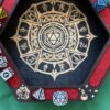 15409649389.jpg Dice Tray с отделениями, деревянный лоток для DnD, D20 в круге