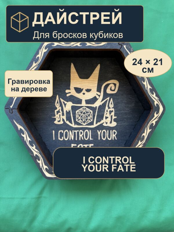 15409652298.jpg Dice Tray, деревянный лоток для DnD, I Control Your Fate