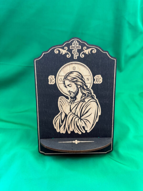 Подставка для икон из дерева, Молитва Христа, чёрная